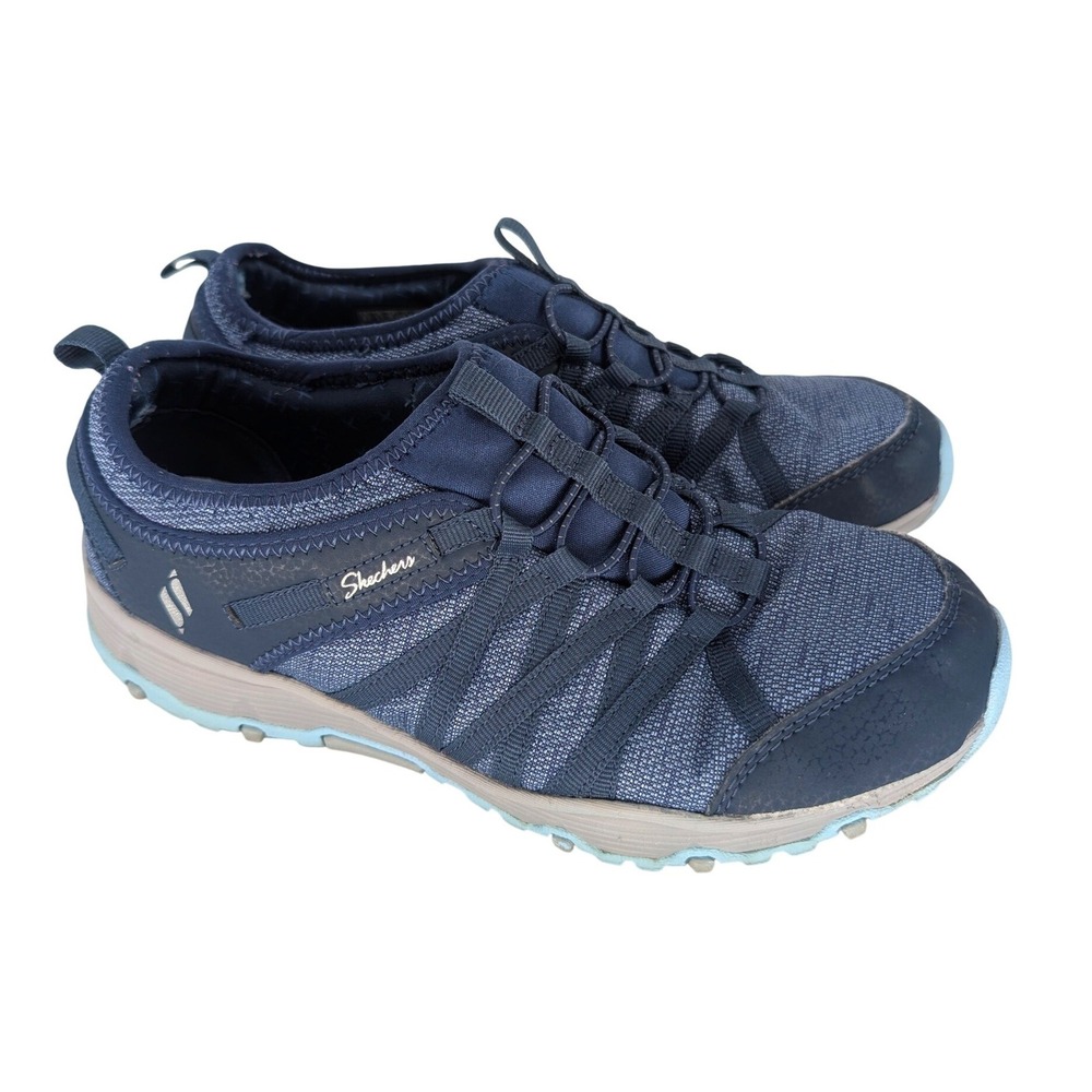 Skechers Seager Hiker Women 8.5 Navy Blue Bungee Slip On Gorpcore Trail Sneaker